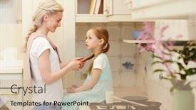  Presentation with story - Audience pleasing presentation theme consisting of mother while sitting on kitchen backdrop and a coral colored foreground