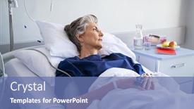  Presentation with sad woman lonely - Slide set consisting of pensive-sad-old-woman-lying background and a  colored foreground