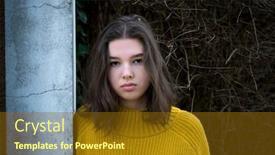  Presentation with teenage girl - Cool new PPT layouts with pensive-serious-teenage-girl backdrop and a tawny brown colored foreground