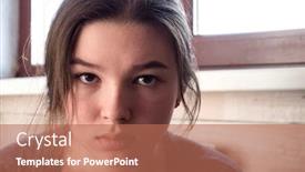  Presentation with teen girl - Slides consisting of pensive-teen-girl-at-home background and a coral colored foreground