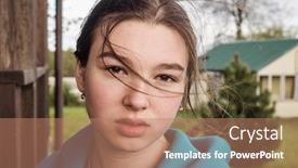  Presentation with windy weather - Amazing slides having pensive-teenager-girl-near backdrop and a coral colored foreground