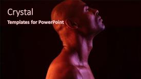  Presentation with well - Amazing PPT theme having pensive-well-built-athlete-isolated backdrop and a wine colored foreground