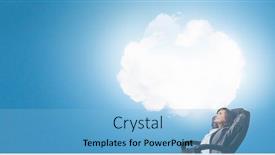  Presentation with thoughts - PPT theme with pensive woman and her thoughts background and a light blue colored foreground