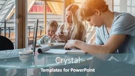  Presentation with problem solution - Cool new slides with pensive-young-man-sitting backdrop and a seafoam green colored foreground