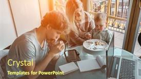  Presentation with problem solution - PPT theme with pensive-young-man-sitting background and a tawny brown colored foreground