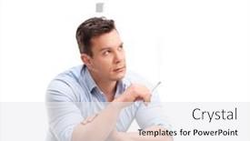  Presentation with cigarette - PPT theme featuring pensive-young-man-smoking background and a white colored foreground