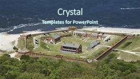  Presentation with fort - Presentation theme with pentagon - aerial view of fort clinch background and a ocean colored foreground