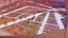  Presentation with urban - Theme with pentagon - aerial view of inner city background and a violet colored foreground