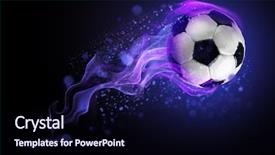  Presentation with blue flame - Slide deck having pentagon - ball burning blue flame background and a wine colored foreground