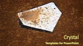  Presentation with baseball home plate - PPT theme with pentagon - baseball home plate base background and a tawny brown colored foreground