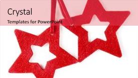  Presentation with red star - PPT theme consisting of pentagon - felted red star isolated background and a red colored foreground