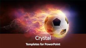  Presentation with symbol - Slide set with pentagon - football ball bright flamy symbol background and a tawny brown colored foreground