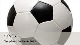  Presentation with multi sports soccer football basketball - Presentation theme featuring pentagon - football soccer ball isolated background and a light gray colored foreground