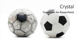  Presentation with soccer - PPT theme having pentagon - old and new soccer ball background and a white colored foreground