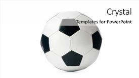  Presentation with multi sports soccer football basketball - PPT theme with pentagon - sporting concept with football background and a white colored foreground
