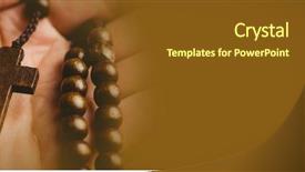  Presentation with rosary - Beautiful PPT theme featuring pentecost - close-up of hand holding rosary backdrop and a tawny brown colored foreground