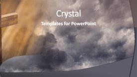  Presentation with pentecost - Slides consisting of pentecost - digital composite of standing cross background and a coral colored foreground