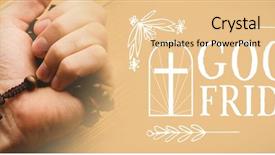  Presentation with rosary - Presentation design enhanced with pentecost - easter message against hand holding background and a lemonade colored foreground