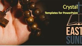  Presentation with easter - Colorful presentation design enhanced with pentecost - easter sunday logo against hand backdrop and a wine colored foreground