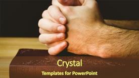  Presentation with pentecost - Slide set enhanced with pentecost - man praying over his bible background and a tawny brown colored foreground