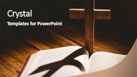  Presentation with pentecost - Beautiful presentation theme featuring pentecost - open bible with crucifix icon backdrop and a black colored foreground