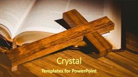  Presentation with pentecost - Slide set having pentecost - open bible with crucifix icon background and a tawny brown colored foreground