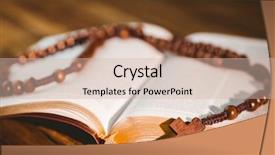  Presentation with pentecost - Slide set having pentecost - open bible with rosary beads background and a soft green colored foreground