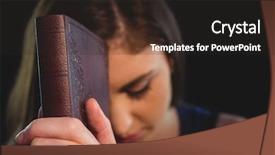  Presentation with black woman praying - Slide set consisting of pentecost - woman praying with her bible background and a dark gray colored foreground