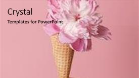  Presentation with peony - Audience pleasing presentation theme consisting of peony in the waffle cone backdrop and a lemonade colored foreground