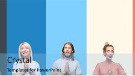  Presentation with casual young people - PPT theme having peopel attract god - collage of casual young people background and a  colored foreground