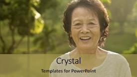  Presentation with senior asian - Presentation having elderly black people - 80's asian senior woman background and a yellow colored foreground