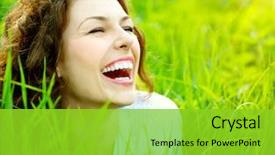  Presentation with young healthy people - Theme enhanced with people - beautiful young woman outdoors enjoy background and a yellow colored foreground