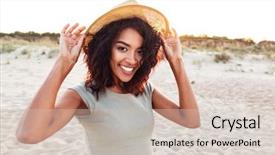  Presentation with african people - Colorful theme enhanced with people - close up of smiling young backdrop and a soft green colored foreground