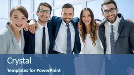  Presentation with friendly - Theme having people - close up portrait background and a ocean colored foreground