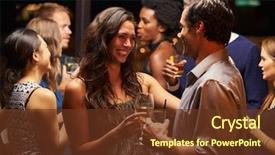  Presentation with dancing - Beautiful presentation design featuring people - couples dancing and drinking backdrop and a tawny brown colored foreground