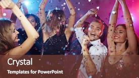  Presentation with club - Cool new PPT layouts with people - dancing in club backdrop and a tawny brown colored foreground