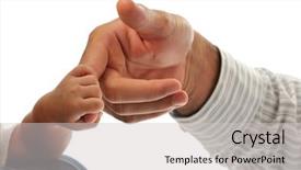  Presentation with infant - Slides consisting of safe people - infant holding man's finger isolated background and a light gray colored foreground
