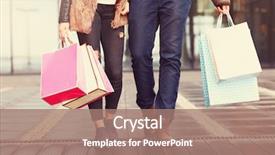  Presentation with city - Slides with people - midsection of couple with shopping background and a coral colored foreground