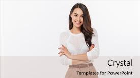  Presentation with asian - Amazing slide set having people - portrait of a smiling asian backdrop and a soft green colored foreground