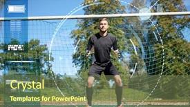  Presentation with football field - PPT theme consisting of people - soccer player or goal background and a  colored foreground