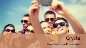  Presentation with happiness - Audience pleasing presentation theme consisting of people - summer holidays vacation and happiness backdrop and a coral colored foreground