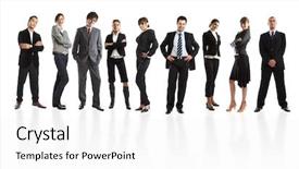  Presentation with young business people - Presentation theme having people - the elite business team background and a white colored foreground