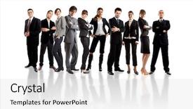  Presentation with young business people - Beautiful presentation design featuring people - the elite business team backdrop and a  colored foreground