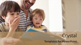  Presentation with father - Colorful PPT theme enhanced with people 18 - close up of father backdrop and a coral colored foreground