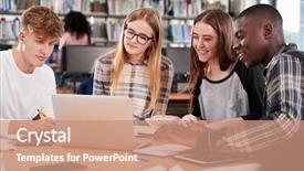  Presentation with college students - Cool new theme with people 18 - group of college students collaborating backdrop and a coral colored foreground