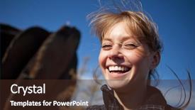  Presentation with coral reefs blue water beautiful sky - Presentation theme having people action - beautiful young woman background and a  colored foreground