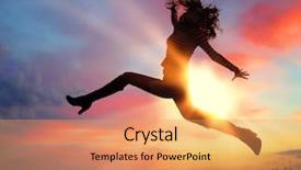  Presentation with orchestra silhouette - Cool new slide set with people action - silhouette of jumping girl backdrop and a  colored foreground