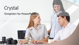  Presentation with travel agency pictures - PPT theme featuring people advertising - photographer in photo agency doing background and a white colored foreground