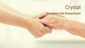  Presentation with senior care - Colorful theme enhanced with people age family care backdrop and a cream colored foreground