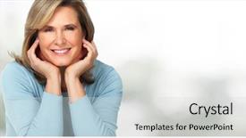  Presentation with elderly woman in nursing - Audience pleasing slide set consisting of people ages - beautiful elderly woman portrait backdrop and a light gray colored foreground